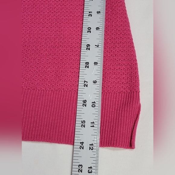 Anthropologie Martina Pointelle Rounded Neckline Pullover Sweater Pink XS - Picture 13 of 14